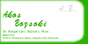 akos bozsoki business card