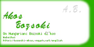 akos bozsoki business card